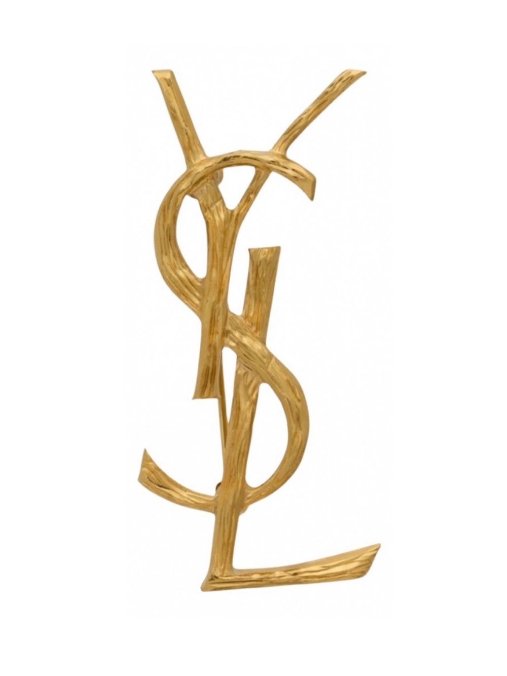 SAINT LAURENT YSL logo brooch pin